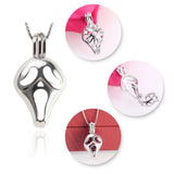 925 Silver Painful Face Halloween Pendant Women Real Silver Pearl Locket