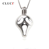 925 Silver Painful Face Halloween Pendant Women Real Silver Pearl Locket