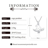 925 Silver Pearl Locket Cage Pendant Necklace Jewelry SC021SB