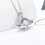 925 Silver Pearl Locket Cage Pendant Necklace Jewelry SC021SB