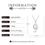 925 Silver Pearl Locket Pendant Music Note Shaped Necklace