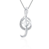 925 Silver Pearl Locket Pendant Music Note Shaped Necklace