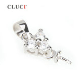 925 Silver Pearl Zircon Pendant Charm SP051SB