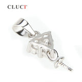 925 Silver Pearl Zircon Pendant Charm SP051SB
