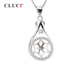 925 Silver Pearl Pendant Mounting Water Drop Shape Charms Pendant