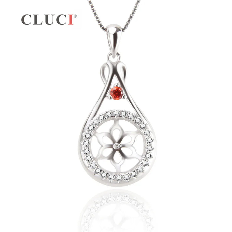 925 Silver Pearl Pendant Mounting Water Drop Shape Charms Pendant