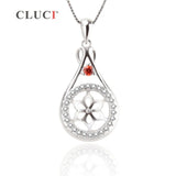 925 Silver Pearl Pendant Mounting Water Drop Shape Charms Pendant