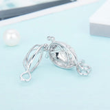 925 Silver Graduate Egg Pearl Cage Pendant for Women