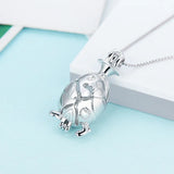 925 Silver Graduate Egg Pearl Cage Pendant for Women