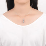 925 Silver Graduate Egg Pearl Cage Pendant for Women