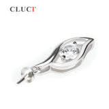 925 Silver Pearl Zircon Flower Pendant Necklace