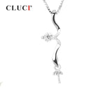 925 Silver Zircon Women's Pendant Mounting Necklace Charms