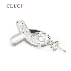 925 Silver Zircon Pearl Pendant for Women
