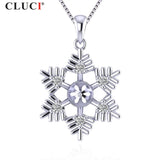 925 Silver Pendant for Pearls Snowflake DIY Necklace Bracelet SP325SB