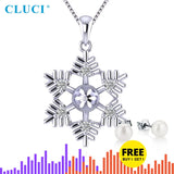 925 Silver Pendant for Pearls Snowflake DIY Necklace Bracelet SP325SB