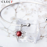 925 Silver Pendant for Pearls Snowflake DIY Necklace Bracelet SP325SB