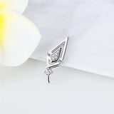 925 Silver Charms Pendant Rhombus Zircon Pearl SP350SB