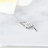 925 Silver Charms Pendant Rhombus Zircon Pearl SP350SB