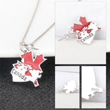 925 Silver Red Maple Leaf Pendant Canada National Women Jewelry