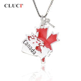 925 Silver Red Maple Leaf Pendant Canada National Women Jewelry