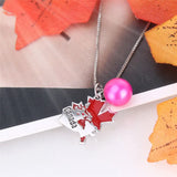 925 Silver Red Maple Leaf Pendant Canada National Women Jewelry