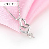 925 Silver Rhinestone Pendant Finding for 7-8mm Pearl