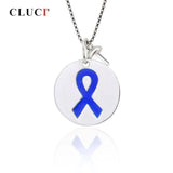 925 Silver Round Autism Awareness Pendant Women Charms Jewelry