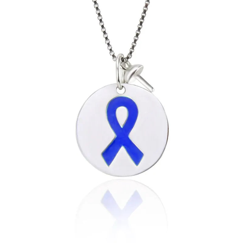 925 Silver Round Autism Awareness Pendant Women Charms Jewelry