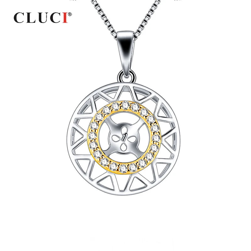 925 Sterling Silver Round Shape Women Wish Pearl Pendant