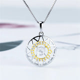 925 Sterling Silver Round Shape Women Wish Pearl Pendant