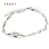 925 Silver Eye Bracelet Pearl Jewelry for Women Adjustable Length