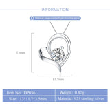 925 Silver Heart Pendant with Zircon Romantic Gift