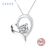 925 Silver Heart Pendant with Zircon Romantic Gift