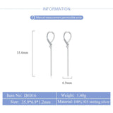 925 Silver Women Drop Earrings for Office Lady DE016SB