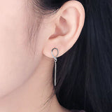 925 Silver Women Drop Earrings for Office Lady DE016SB