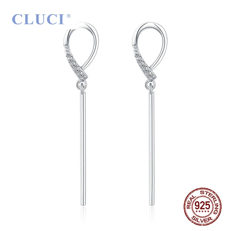 925 Silver Women Drop Earrings for Office Lady DE016SB