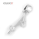 925 Sterling Silver Zircon Pearl Pendant Necklace
