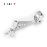 925 Sterling Silver Zircon Pearl Pendant Necklace