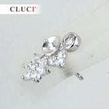 925 Silver Snowflake Earrings with Pearl Stud Mounting SE032SB