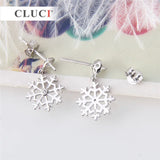 925 Silver Snowflake Stud Earrings Women Pearl Mounting Jewelry Making