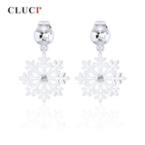 925 Silver Snowflake Stud Earrings Women Pearl Mounting Jewelry Making