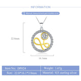 925 Silver Pendant with Zircons Charms Valentine Gift DP024SB