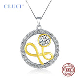 925 Silver Pendant with Zircons Charms Valentine Gift DP024SB