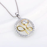 925 Silver Pendant with Zircons Charms Valentine Gift DP024SB