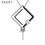 925 Silver CZ & Pearl Pendant Necklace for Women SP316SB