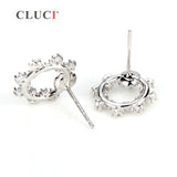 925 Silver Zirconia Pearl Earrings for Women