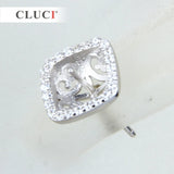 925 Silver Stud Earrings Wedding Jewelry Pearl Zircon SE026SB