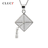 925 Sterling Silver Trencher Cap Pendant for Graduation