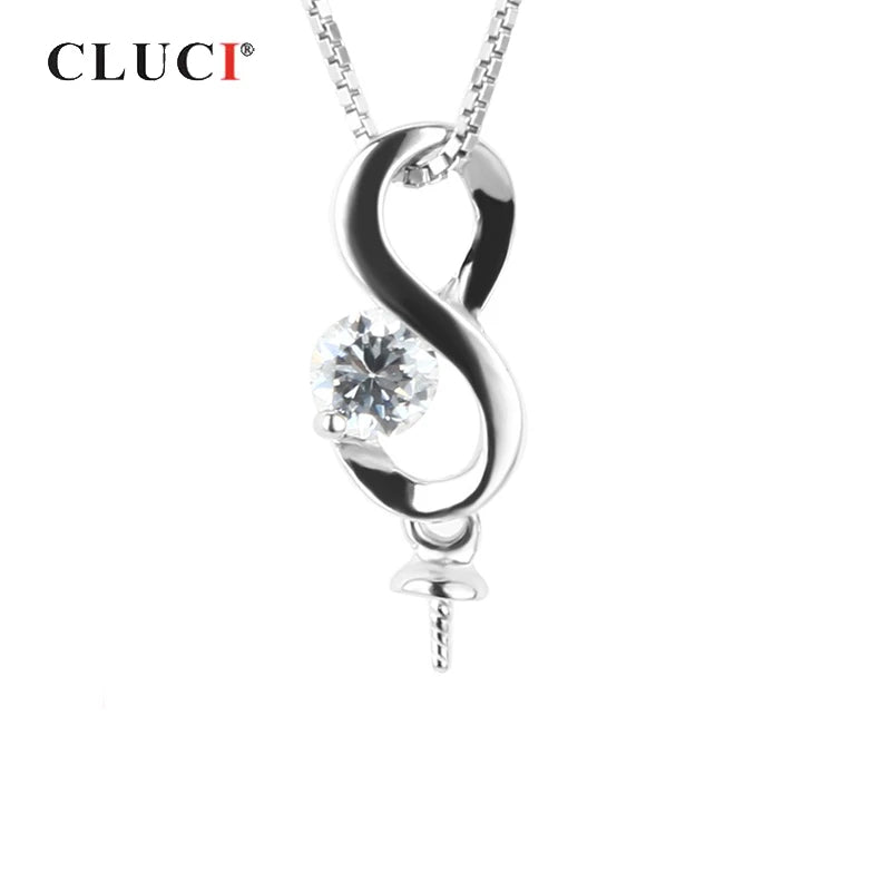 925 Silver Twist Zircon Pendant Mounting Jewelry