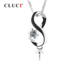 925 Silver Twist Zircon Pendant Mounting Jewelry